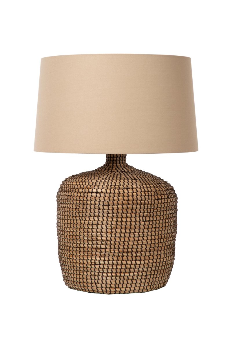 Ambala 64cm Natur bordlampe Fra Lucide - Denne lampen er perfekt for en kommode, et sidebord eller et salongbord i et koselig soverom.