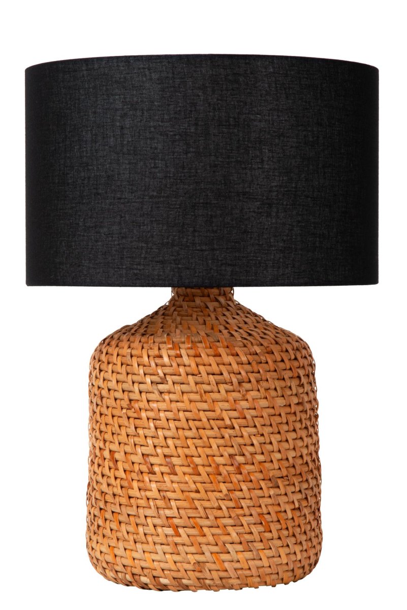 Arrah 50cm Natur bordlampe Fra Lucide - Basen er laget av rotting av h&oslash;y kvalitet, vevd inn i en grov struktur for ekstra holdbarhet.