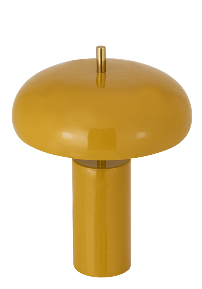 Lex 40cm Gul bordlampe Fra Alde & Lind - Lex er en moderne bordlampe i metall med sennepsgul farge og en høyglanset, emaljelignende finish.