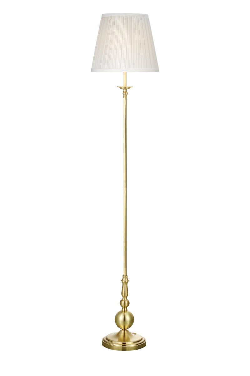 Imperia Messing gulvlampe Fra Markslöjd - Imperia er en elegant gulvlampe i klassisk design med en stilig messingsokkel og en vakker skjerm i hvitt stoff.