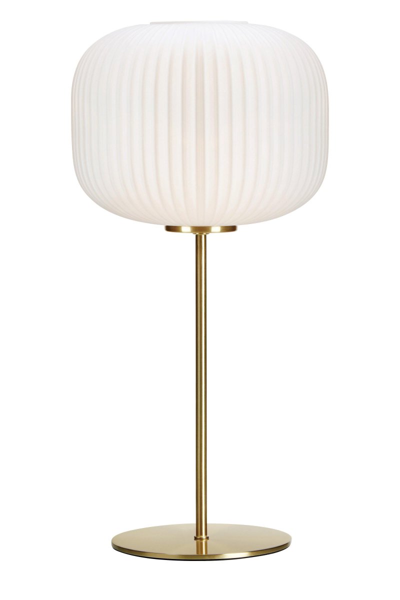 Sober 50cm Hvit bordlampe Fra Markslöjd - Denne modellen har et sobert hvitt glass som gir en behagelig og koselig glød, perfekt for å skape en varm atmosfære i for eksempel hallen.