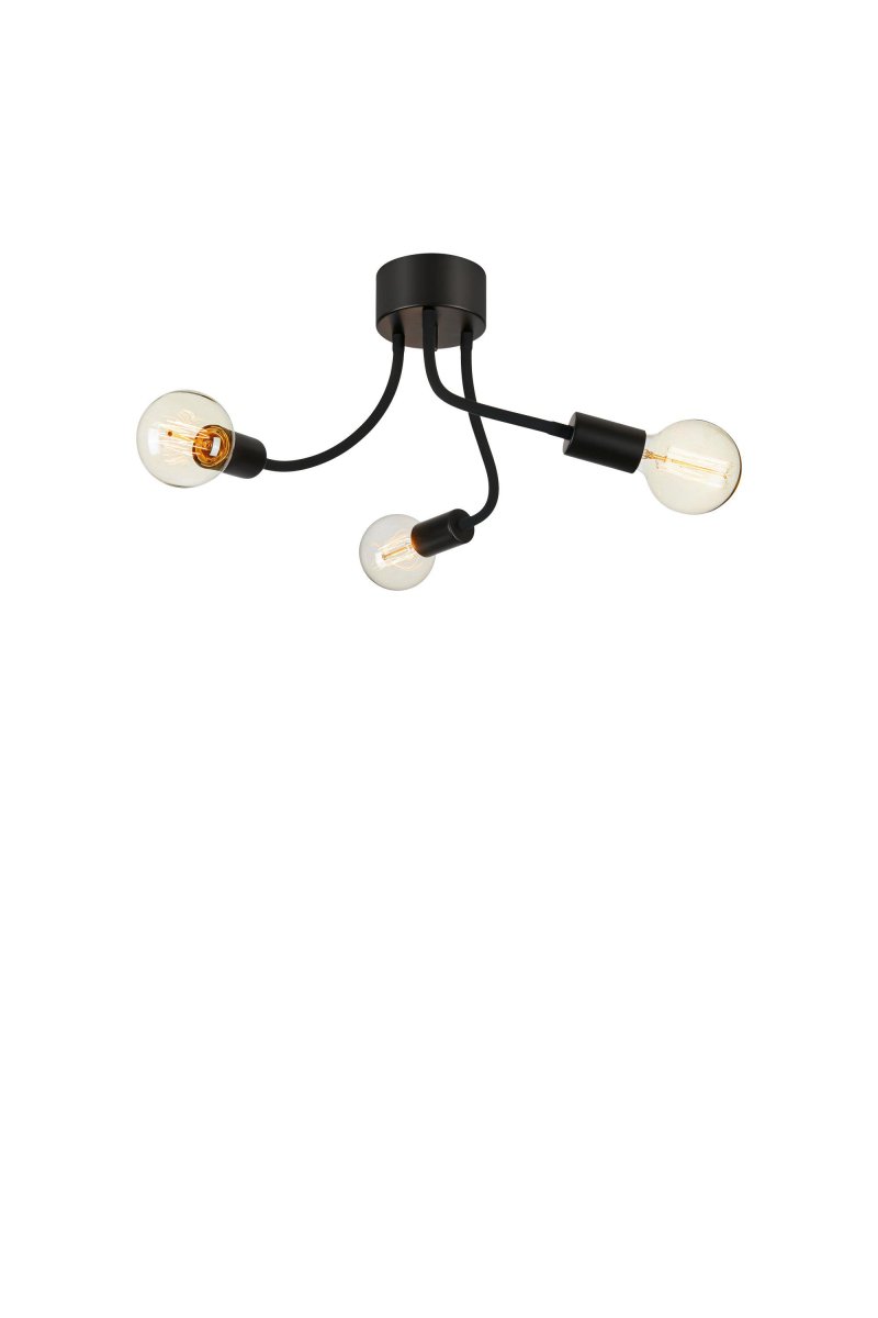 Medusa 44cm Svart plafond Fra Markslöjd - De sorte armene, som strekker seg fra en enkel base, skaper en leken og luftig følelse, mens de synlige pærene gir et varmt og innbydende lys.