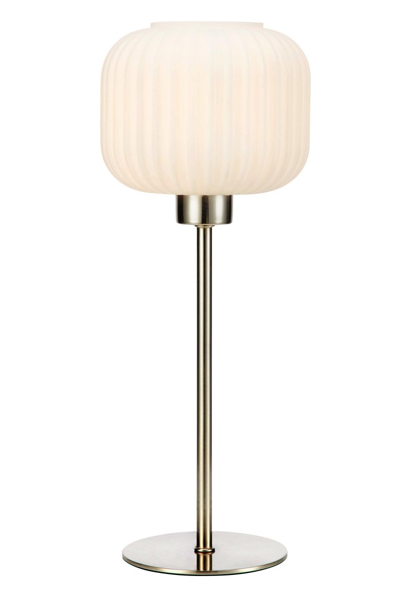 Sober 38cm Stål bordlampe Fra Markslöjd - Sober er en elegant bordlampe med en stilig glassskjerm og en stålsokkel.