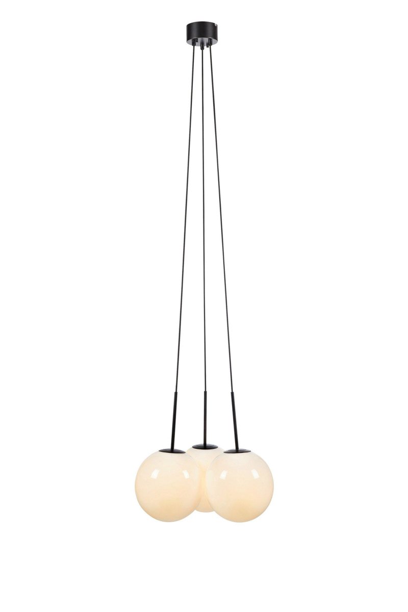 Dione Ø54 Hvit Taklampe Fra Markslöjd - Dione er tilgjengelig som en serie med bordlampe og gulvlampe, selv med brunfarget glass.