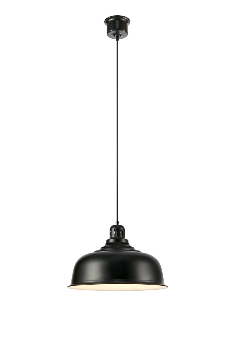 Port Ø37 Svart Taklampe Fra Markslöjd - Med en diameter p&aring; 38 cm og hvit innside sprer den et fint lys.