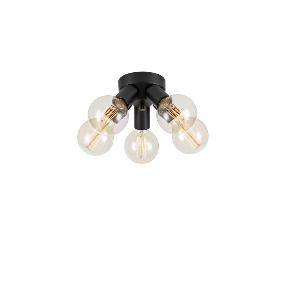 Mazzo 5 Svart spotlight Fra Markslöjd - Mazzo taklampe i svart metall med 5 sokkel har et stilig design.