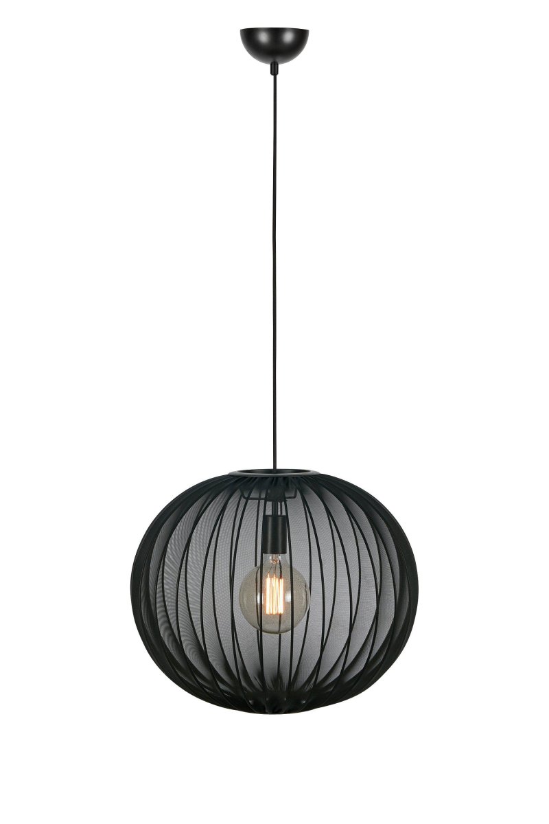 Florence Ø50 Svart Taklampe Fra Markslöjd - Florence er en stilig rund taklampe med sort tekstilskjerm som sprer et behagelig generelt lys.