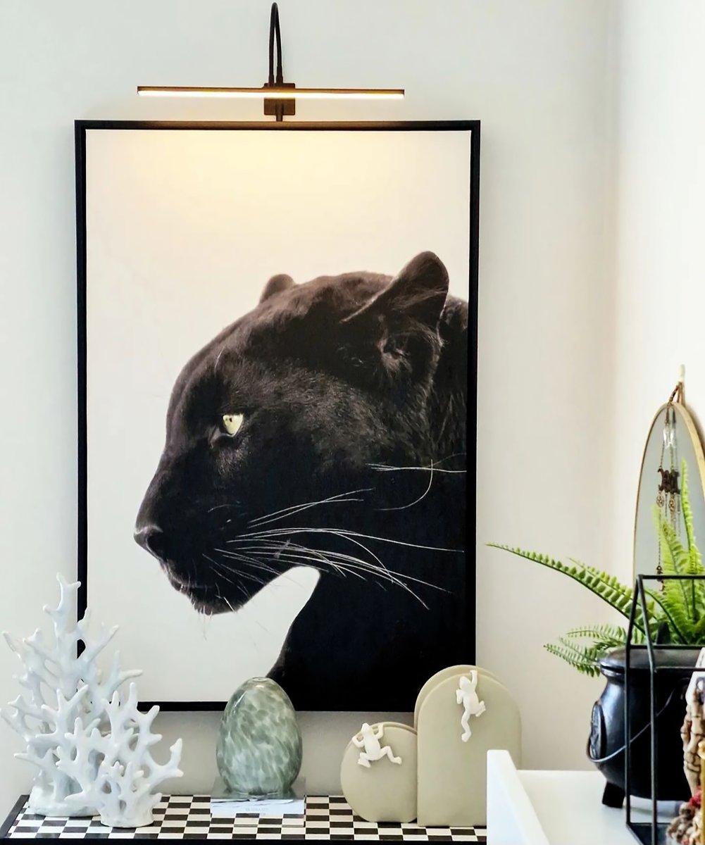 Miro 40cm Svart Fra Aneta Lighting - Lampen kan monteres på vegg, direkte på bilderamme eller topp&aring; hylle eller skap.