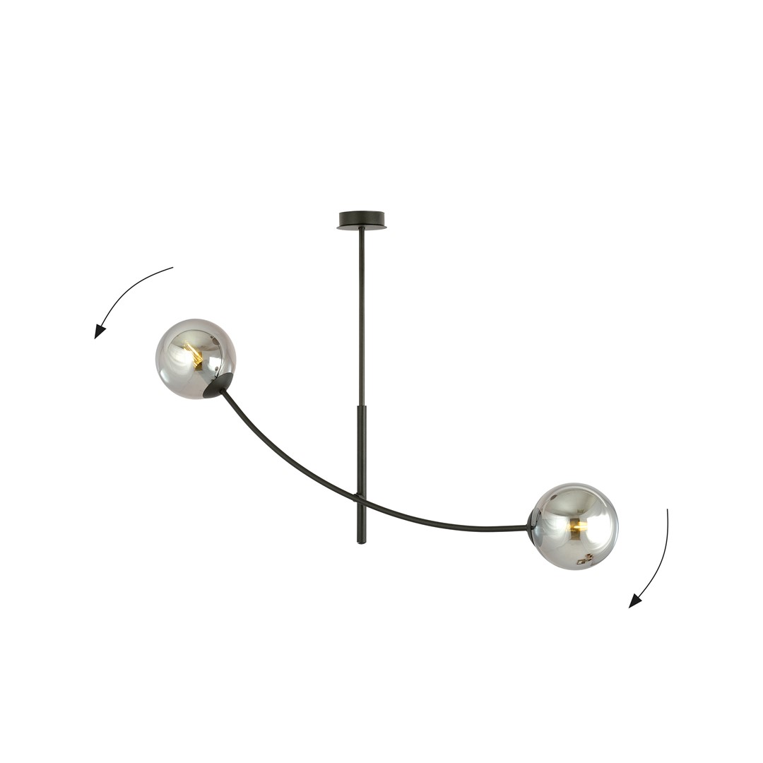 Hunter 83cm Svart/Smoky Taklampe Fra Emibig Lighting - Hunter er en bestselgende serie med moderne taklamper som passer like godt i moderne som i mer tradisjonelle interi&oslash;rer.