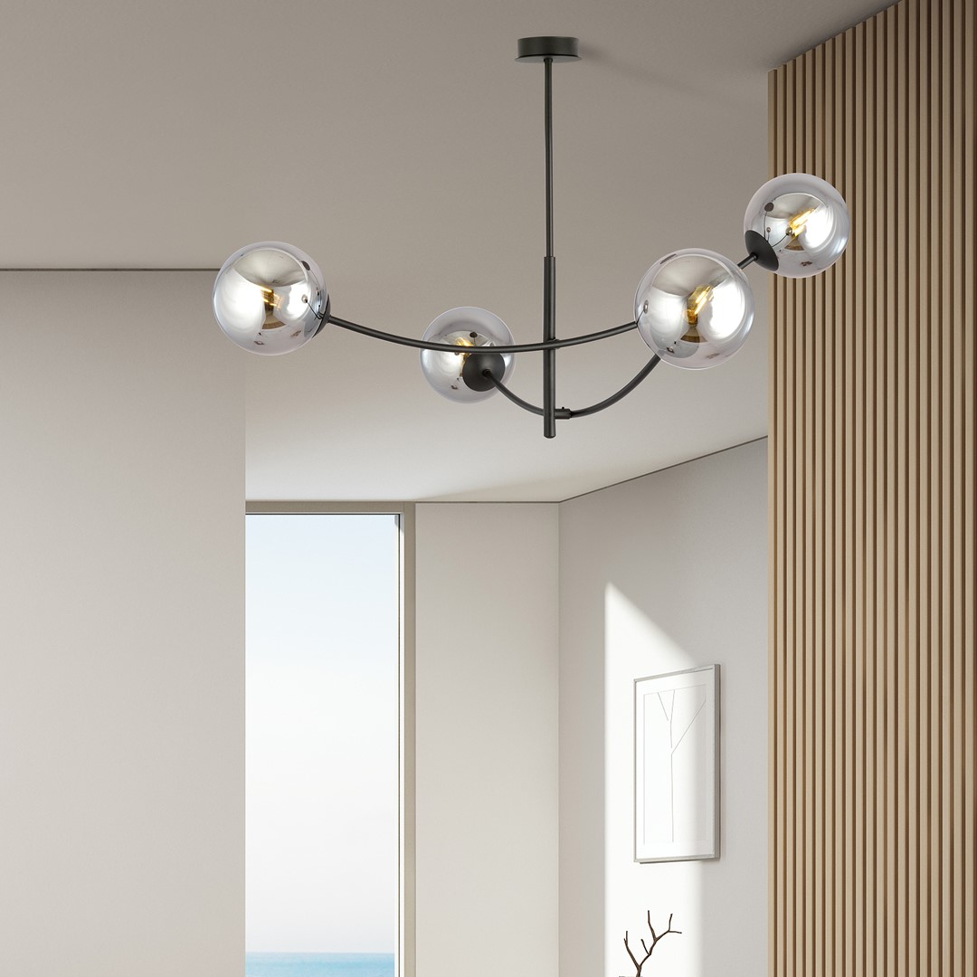 Hunter Ø90 Svart/Smoky Taklampe Fra Emibig Lighting - Hunter er en bestselgende serie med moderne taklamper som passer like godt i moderne som i mer tradisjonelle interi&oslash;rer.