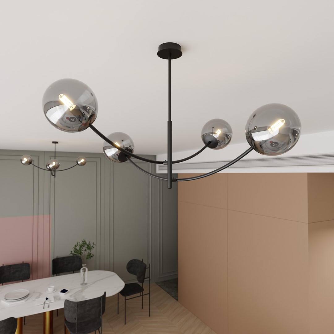 Hunter Ø90 Svart/Smoky Taklampe Fra Emibig Lighting - Hunter er en bestselgende serie med moderne taklamper som passer like godt i moderne som i mer tradisjonelle interi&oslash;rer.