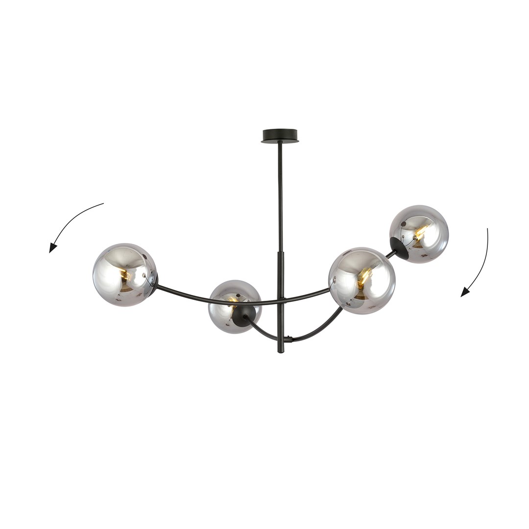 Hunter Ø90 Svart/Smoky Taklampe Fra Emibig Lighting - Hunter er en bestselgende serie med moderne taklamper som passer like godt i moderne som i mer tradisjonelle interi&oslash;rer.