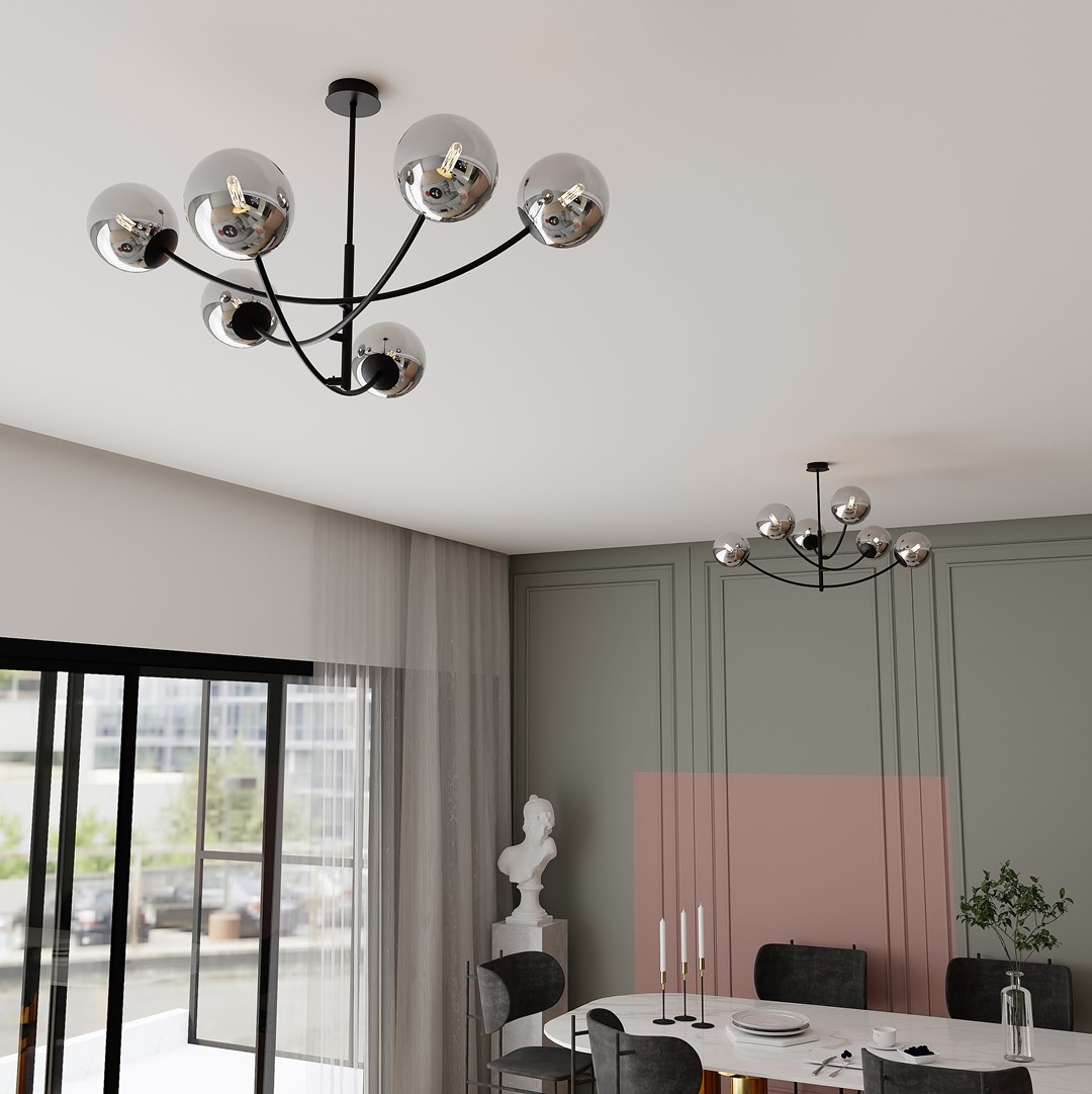 Hunter Ø90 Svart/Smoky Taklampe Fra Emibig Lighting - Hunter er en bestselgende serie med moderne taklamper som passer like godt i moderne som i mer tradisjonelle interi&oslash;rer.