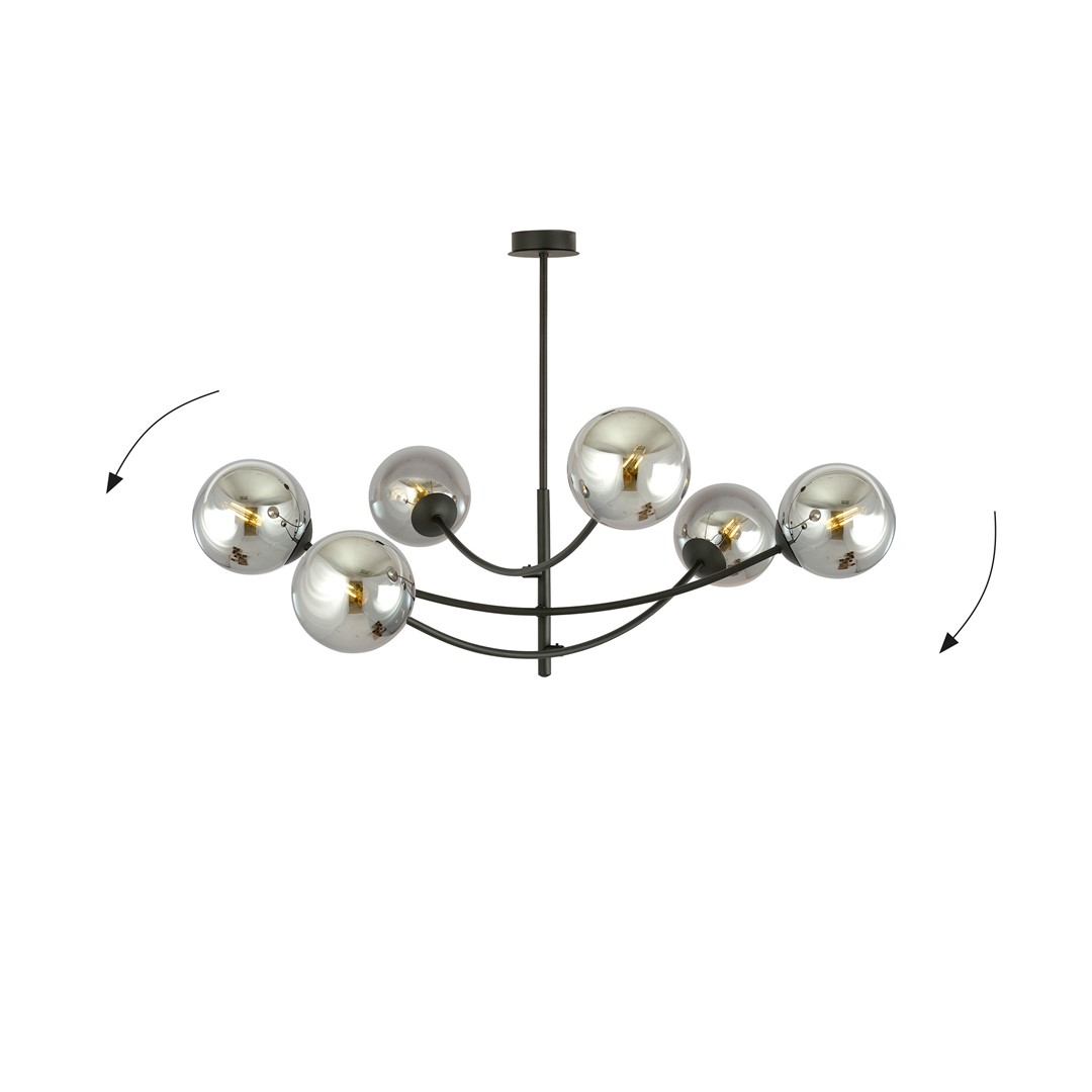 Hunter Ø90 Svart/Smoky Taklampe Fra Emibig Lighting - Hunter er en bestselgende serie med moderne taklamper som passer like godt i moderne som i mer tradisjonelle interi&oslash;rer.