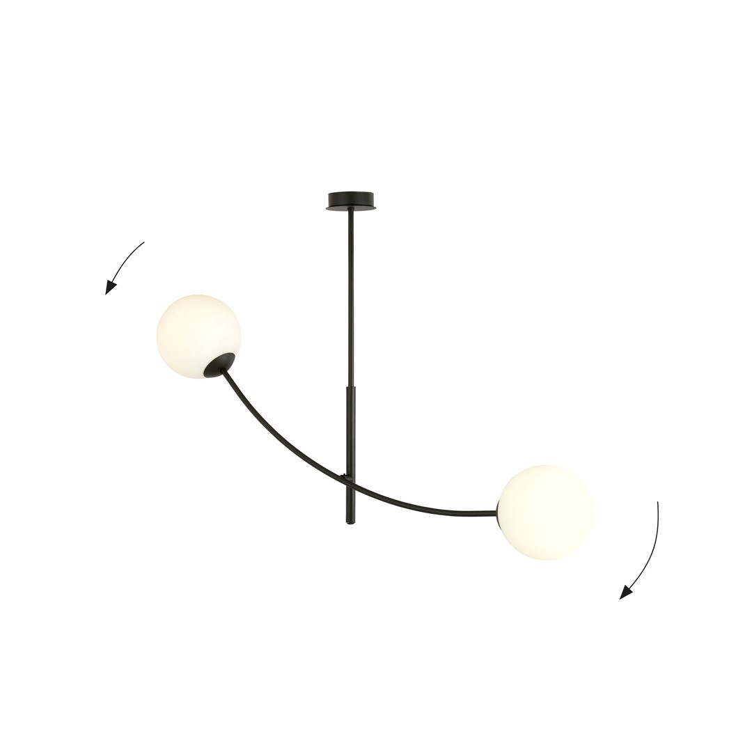 Hunter 83cm Svart og hvitt Taklampe Fra Emibig Lighting - Hunter er en bestselgende serie med moderne taklamper som passer like godt i moderne som i mer tradisjonelle interi&oslash;rer.