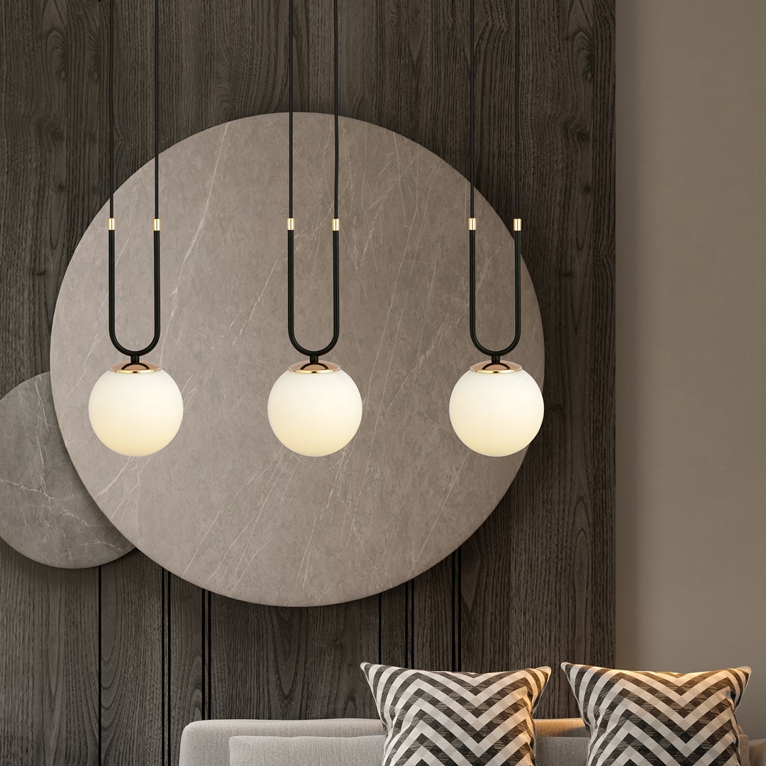 Glam 70cm Svart Taklampe Fra Emibig Lighting - De tilf&oslash;rer en eksklusiv og atmosf&aelig;risk atmosf&aelig;re til rommet og utstr&aring;ler b&aring;de eleganse og raffinement.