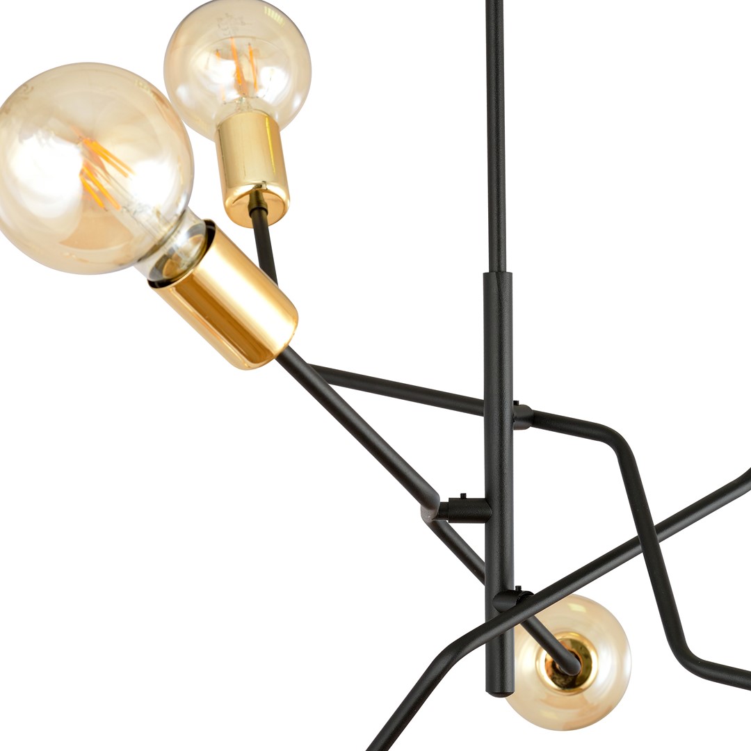 Bolt Ø66 Svart Taklampe Fra Emibig Lighting - Den klassiske fargekombinasjonen &ndash; elegant svart og tidl&oslash;st gull &ndash; gir store muligheter for ulike interi&oslash;rstiler og passer godt inn i b&aring;de moderne og tradisjonelle milj&oslash;er.