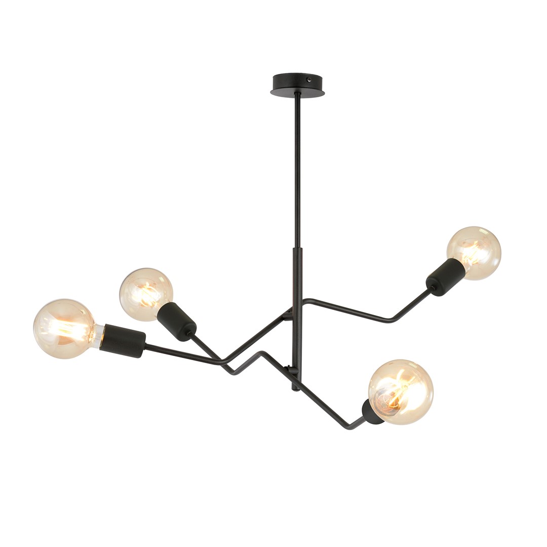Frix 66cm Svart Taklampe Fra Emibig Lighting - Den klassisk elegante sorte fargen gir mange interi&oslash;rdesignmuligheter og smelter s&oslash;ml&oslash;st inn i b&aring;de moderne og tradisjonelle milj&oslash;er.