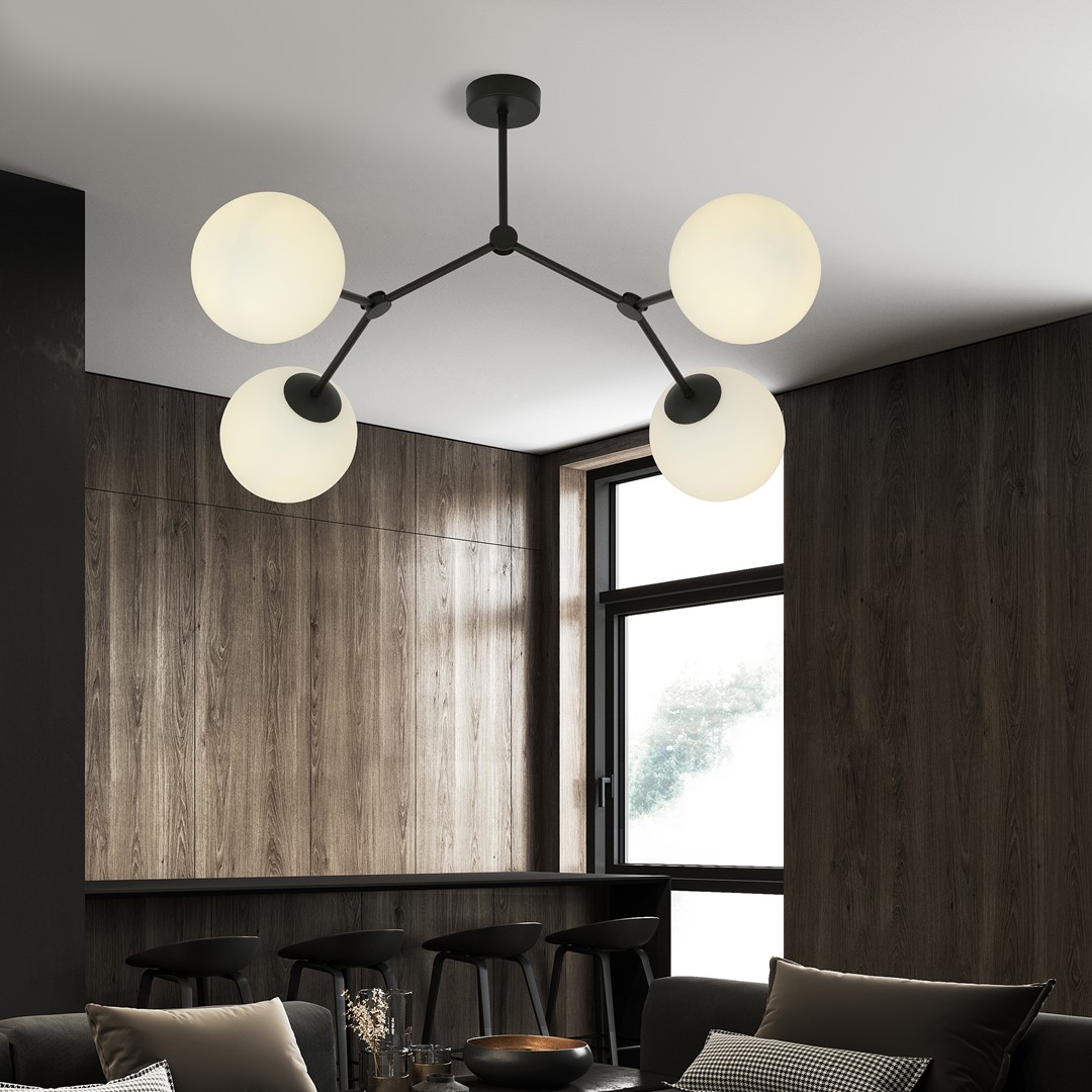 Space 80cm Hvit plafond Fra Emibig Lighting - Mellomrom &ndash; En taklampe som passer perfekt inn i den stilige trenden og imponerer med sin unike form og karakteristiske design.