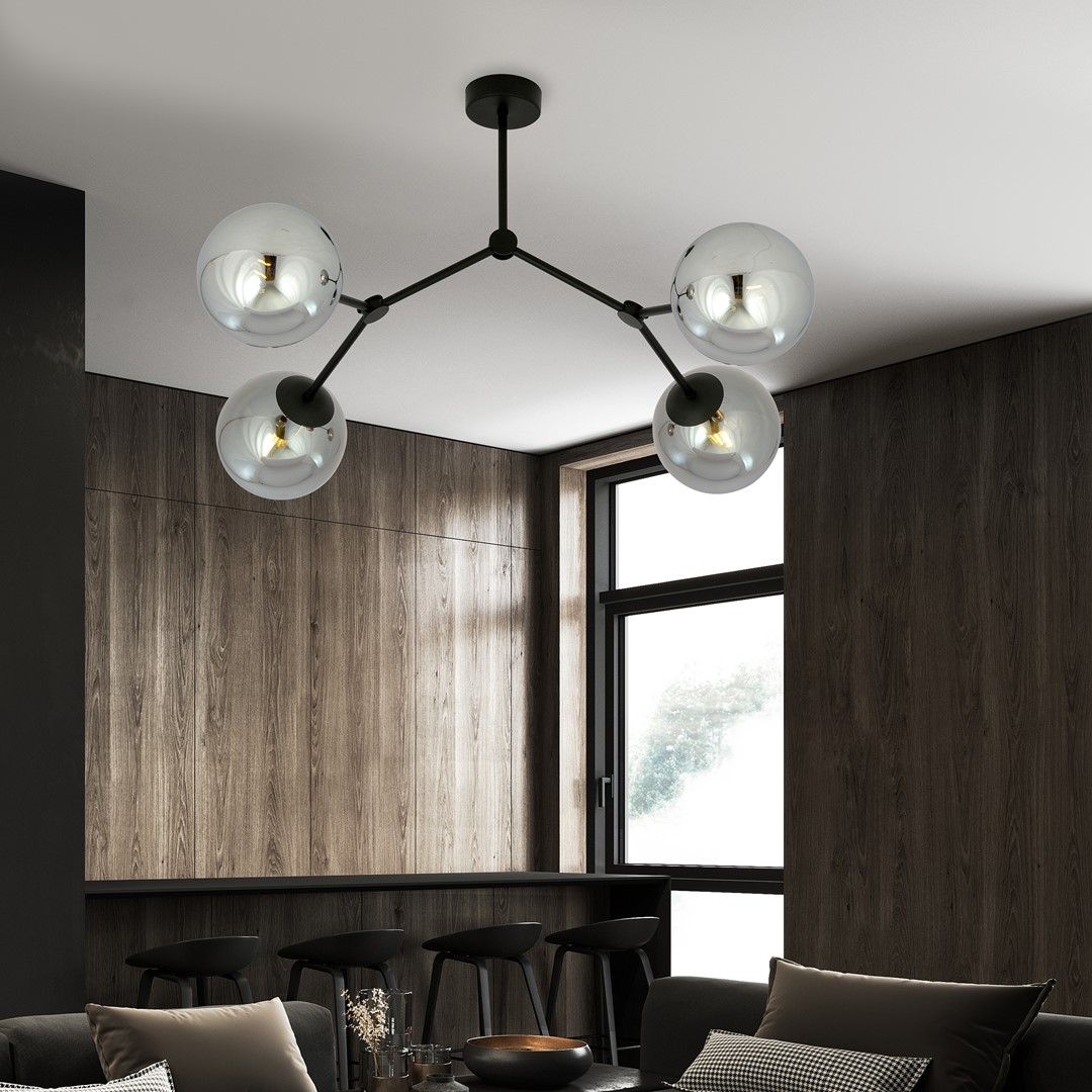 Space 80cm Røykfarget plafond Fra Emibig Lighting - Mellomrom &ndash; En taklampe som passer perfekt inn i den elegante trenden og imponerer med sin unike form og karakteristiske design.
