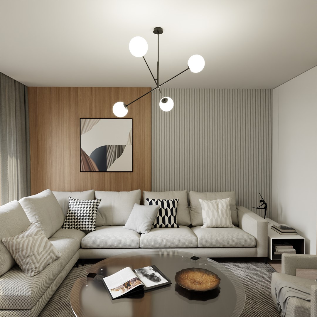 Linear 102cm Hvit Taklampe Fra Emibig Lighting - De tynne glasskuplene tilf&oslash;rer eleganse og letthet, mens den minimalistiske designen gir effektivt lys over st&oslash;rre omr&aring;der og smelter s&oslash;ml&oslash;st inn i ulike milj&oslash;er.