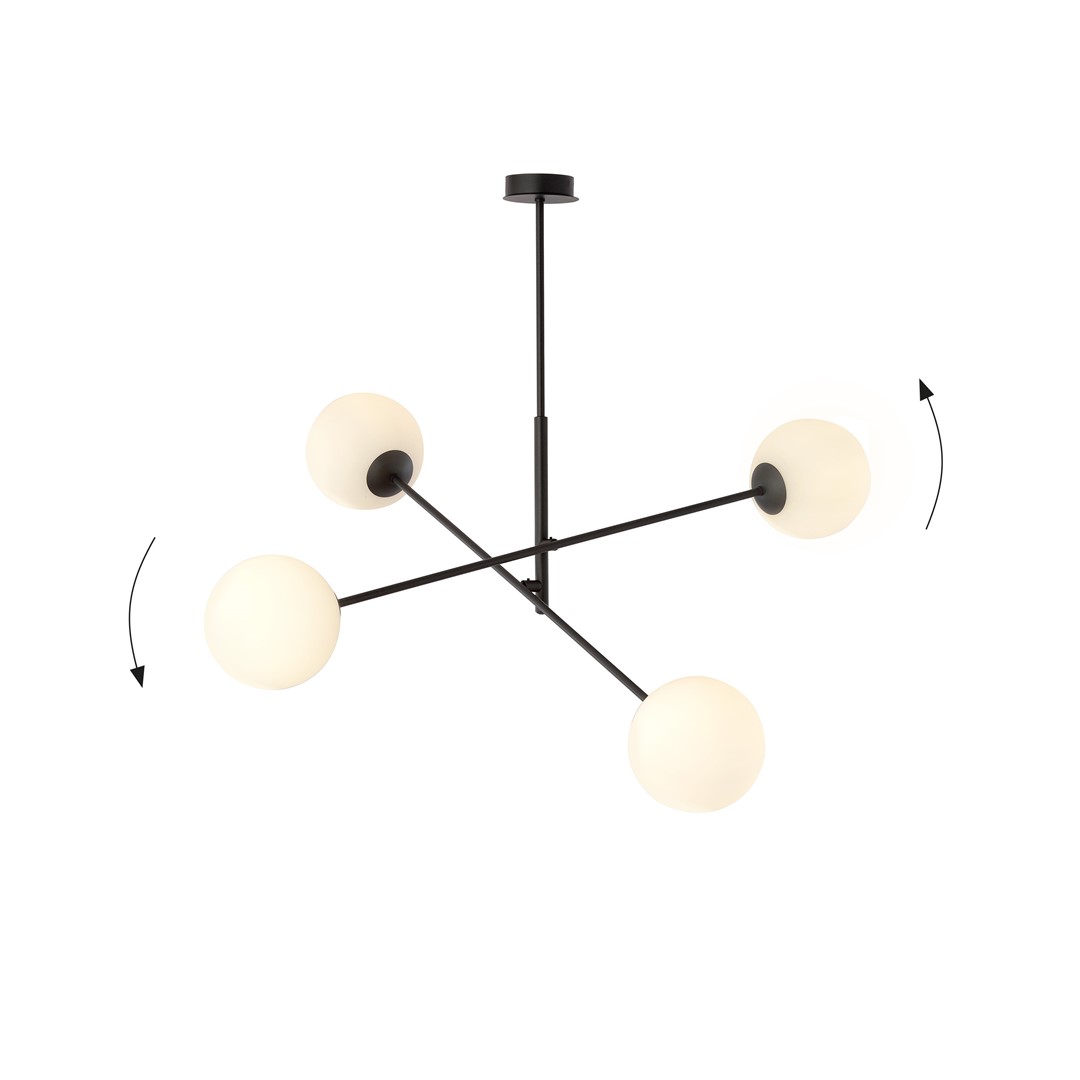 Linear 102cm Hvit Taklampe Fra Emibig Lighting - De tynne glasskuplene tilf&oslash;rer eleganse og letthet, mens den minimalistiske designen gir effektivt lys over st&oslash;rre omr&aring;der og smelter s&oslash;ml&oslash;st inn i ulike milj&oslash;er.