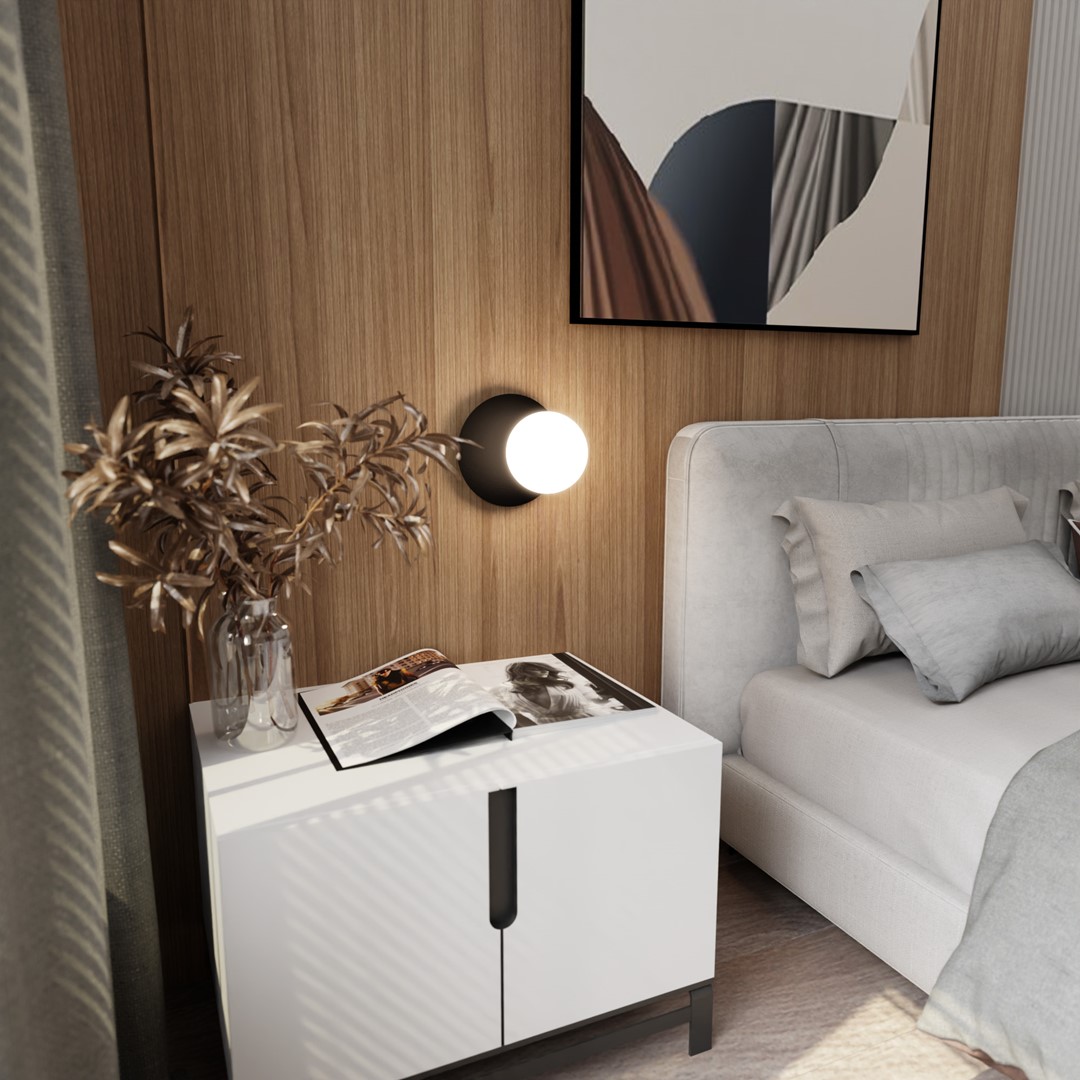 Oslo Ø20 Hvit vegglampe Fra Emibig Lighting - Styrken ligger i den ekstremt slitesterke formen, det kule metalliske uttrykket, glatte overflater og en ensartet fargepalett &ndash; en kombinasjon som appellerer til de som setter pris p&aring; orden, enkelhet og harmoniske former.