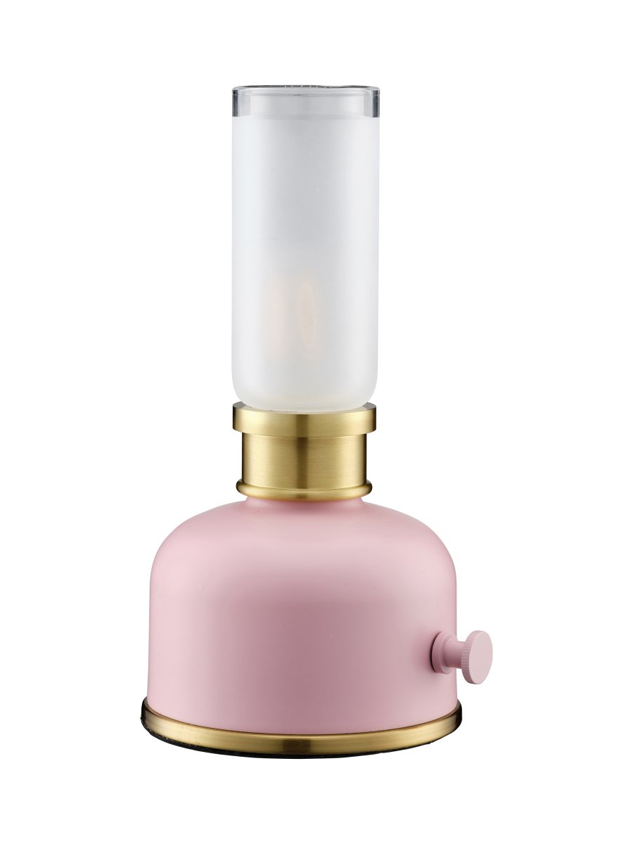 Frida 22cm Rosa bærbar Fra PR Home - Den skaper en varm og stemningsfull atmosf&aelig;re med en fargetemperatur p&aring; omtrent 2200 Kelvin og en lysstr&oslash;m p&aring; 20&ndash;40 lumen, avhengig av dimmerniv&aring;et.