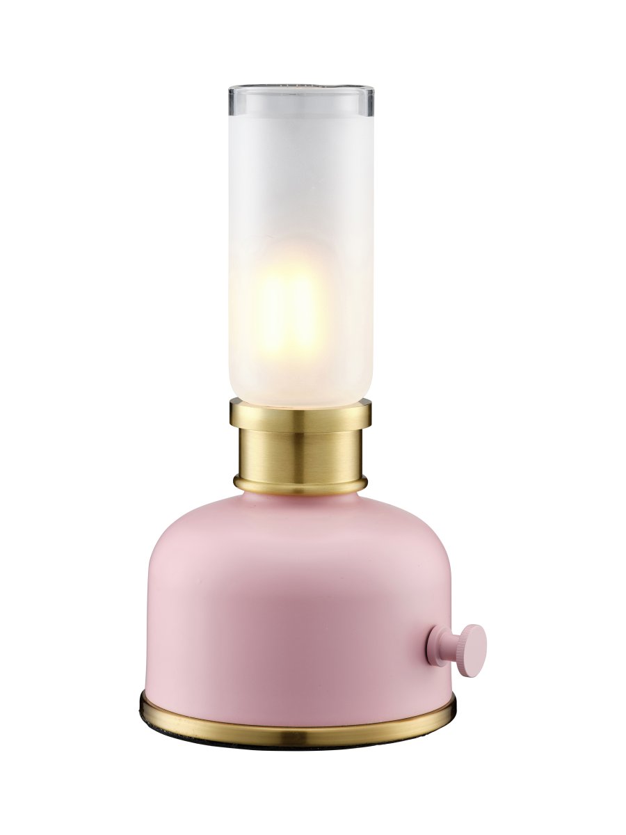 Frida 22cm Rosa bærbar Fra PR Home - Den skaper en varm og stemningsfull atmosf&aelig;re med en fargetemperatur p&aring; omtrent 2200 Kelvin og en lysstr&oslash;m p&aring; 20&ndash;40 lumen, avhengig av dimmerniv&aring;et.