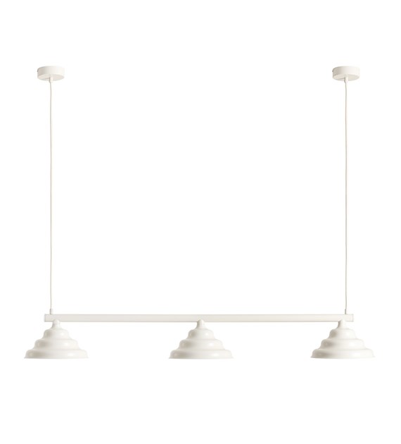 Wave 106cm Kremet hvit Taklampe Fra Artera - De solide nyansene i metall i en kremhvit farge gir en fin spredning av lys nedover, noe som gjør den perfekt å henge over spisebordet eller kjøkkenet.