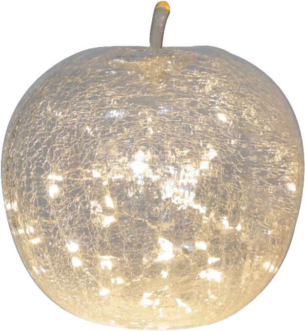 Zoom bilde av Äpple 22cm Gjennomsiktig bordlampe Fra Pixie Design - Den er utstyrt med en timer og en praktisk 5-trinns dimmer for &aring; justere lyset etter behov, noe som gj&oslash;r den perfekt for b&aring;de arbeidsbelysning og koselig kveldsbelysning.
