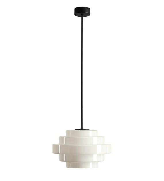 Zoom bilde av Filo Ø28 Hvit Taklampe Fra Artera - Filo pendellampe er en stilig lampe laget av metall og glass med en vakker, geometrisk form.