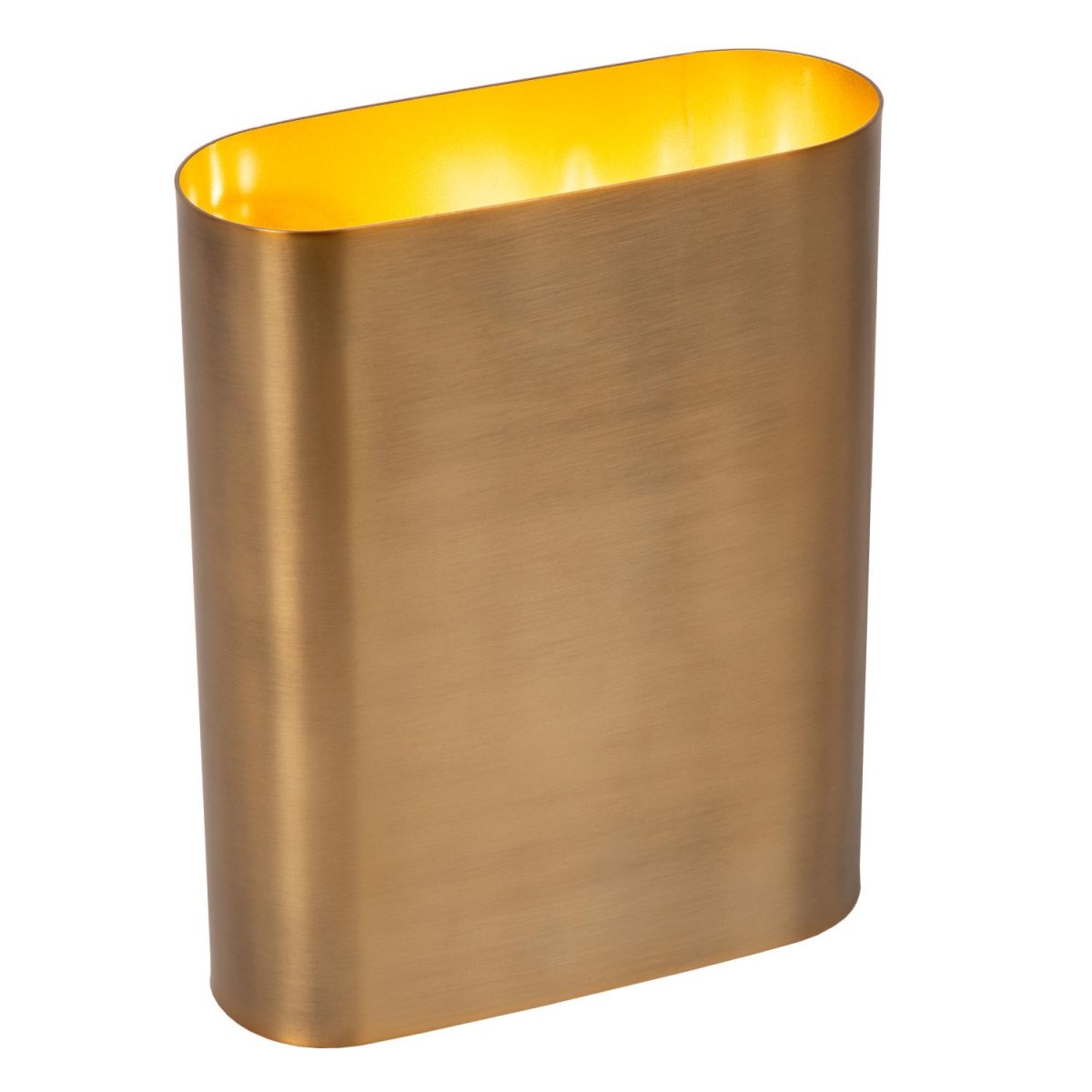 Ovalis 20cm Matt gull/messing vegglampe Fra Lucide - Med en størrelse p&aring; 20 cm x 8,5 cm, den er enkel å plassere over en sentral koblingsboks.