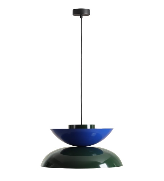Zoom bilde av Millo Ø47 Grønn/blå Taklampe Fra Artera - Med fargene mørkegrønn, klar blå og svart blir den et lekent og stilig element i interiøret.