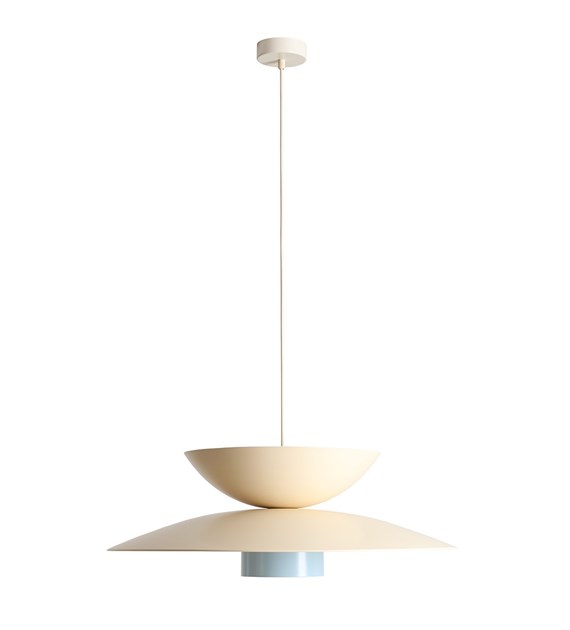 Zoom bilde av Teya Ø65 Krem/blå Taklampe Fra Artera - Med sine myke farger i krem og lyseblå blir den et lekent og stilig element i interiøret.