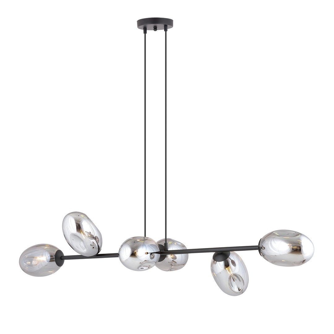 Pandora 120cm Røykfarget Taklampe Fra Emibig Lighting - Den moderne designen er preget av unikt formede skjermer &ndash; elegant og str&oslash;mlinjeformet &ndash; som tilf&oslash;rer rommet b&aring;de sjarm og personlighet.