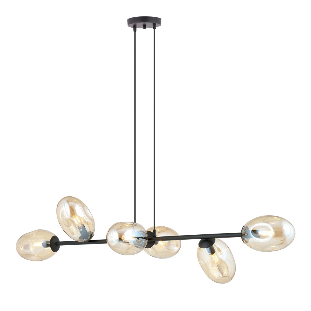 Pandora 120cm Rav Taklampe Fra Emibig Lighting - Den moderne designen er preget av unikt formede skjermer &ndash; elegant og str&oslash;mlinjeformet &ndash; som tilf&oslash;rer rommet b&aring;de sjarm og personlighet.