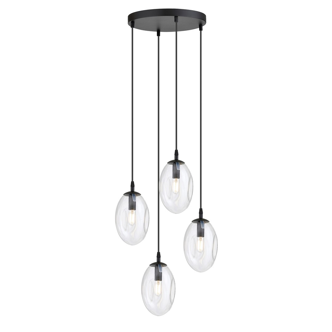 Astral Ø40 Gjennomsiktig Taklampe Fra Emibig Lighting - Pendelene er ferdig med transparente glasskupler som sprer et fint og innbydende lys i rommet.
