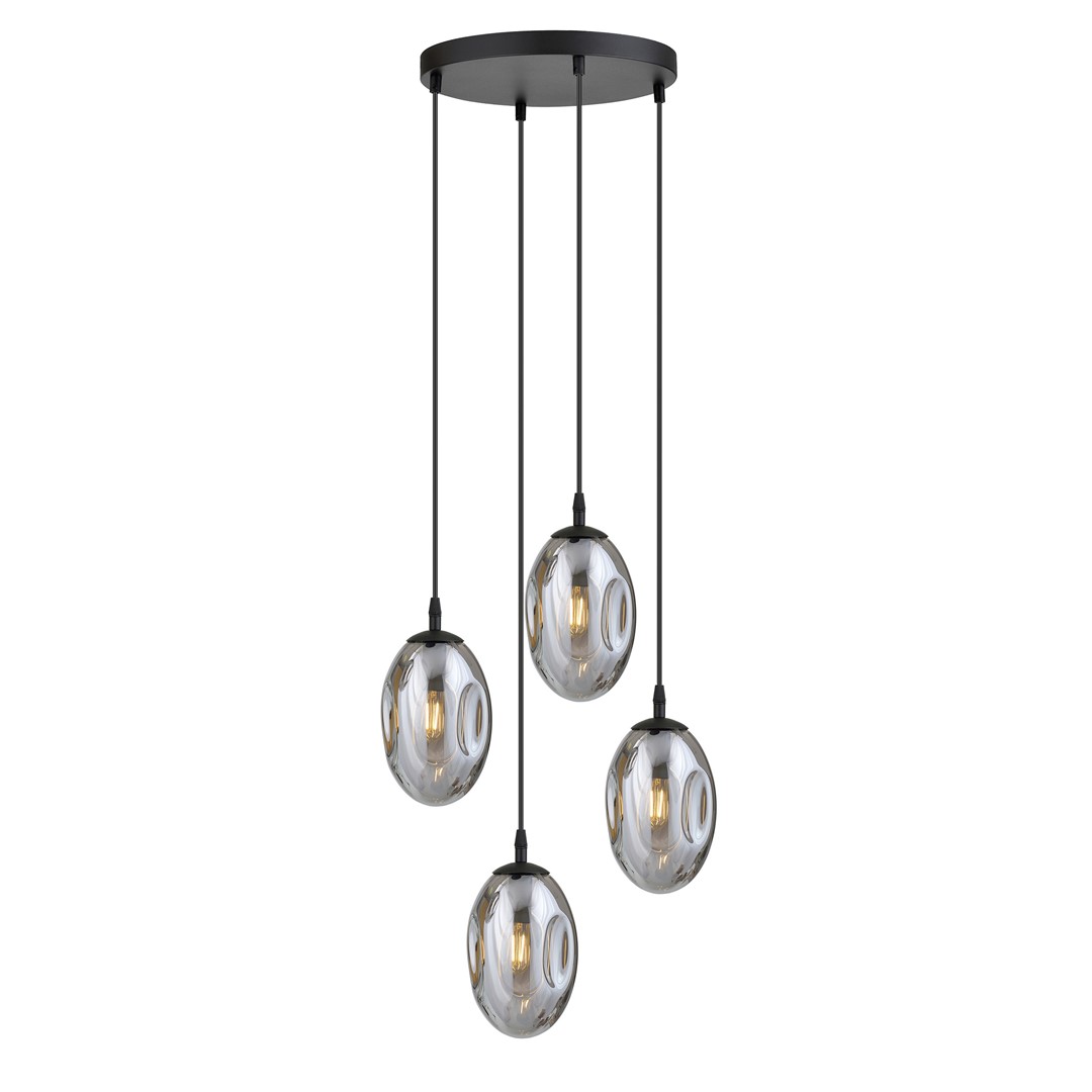 Astral Ø40 Røykfarget Taklampe Fra Emibig Lighting - Pendelene er ferdige med skjermer i røykfarget glass som sprer et varmt og innbydende lys i rommet.