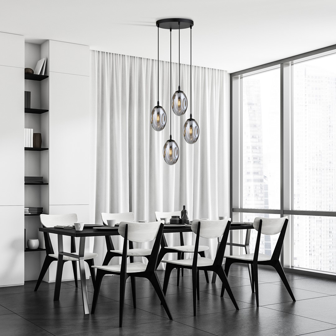 Astral Ø40 Røykfarget Taklampe Fra Emibig Lighting - Pendelene er ferdige med skjermer i røykfarget glass som sprer et varmt og innbydende lys i rommet.