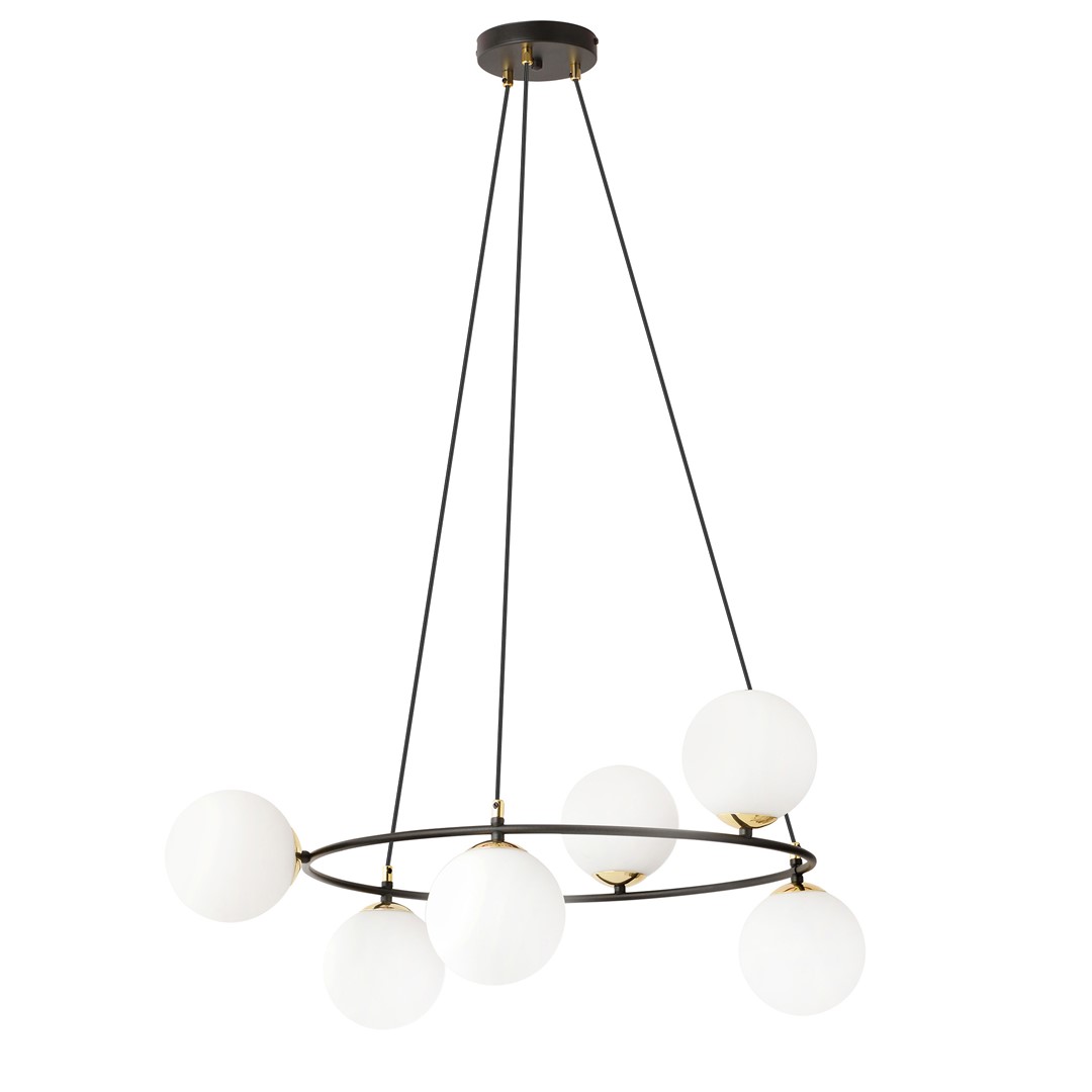 Azura Ø75 Taklampe Fra Emibig Lighting - Azura pendellampe er laget av svart stål og er komplettert med grafittkupler.