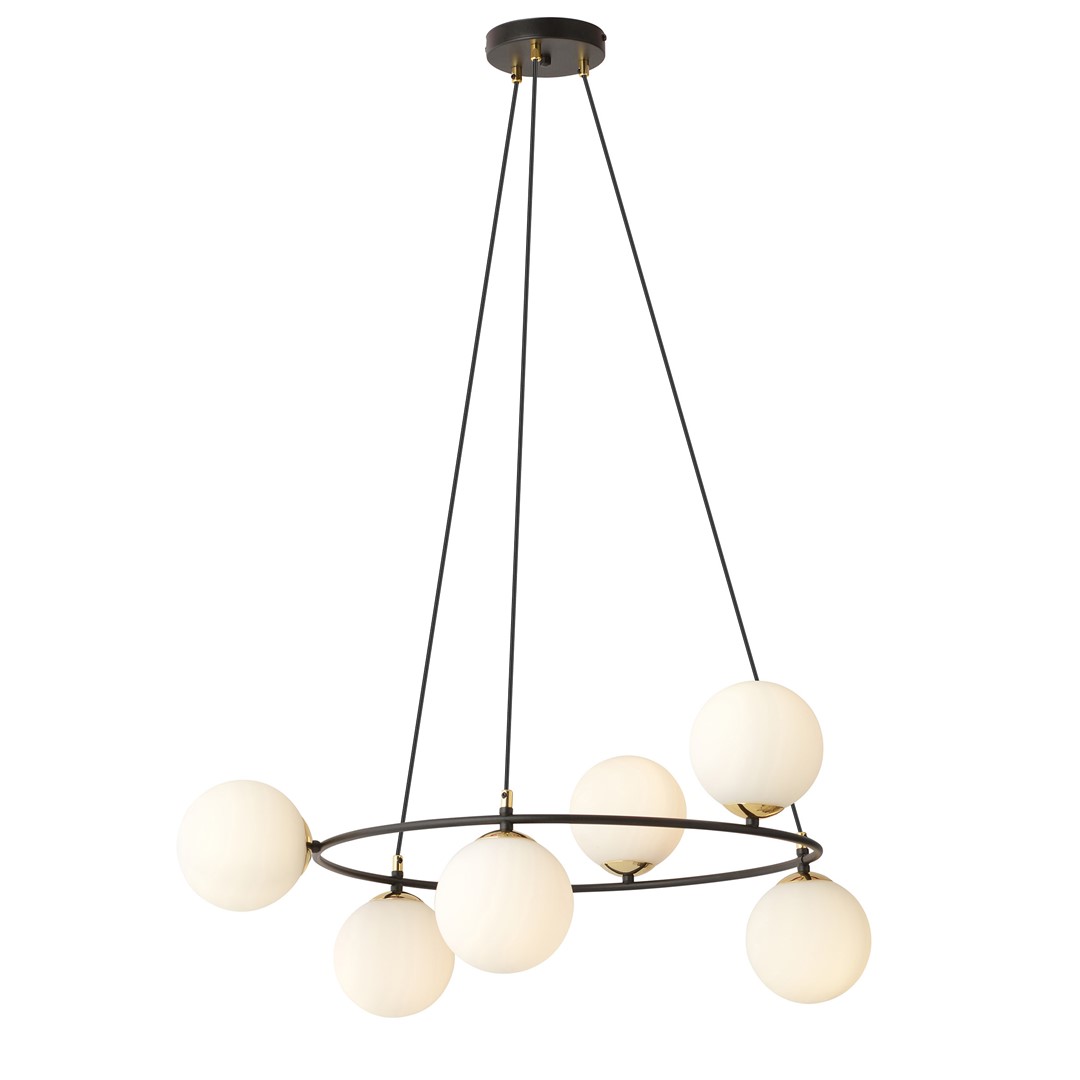 Azura Ø75 Taklampe Fra Emibig Lighting - Azura pendellampe er laget av svart stål og er komplettert med grafittkupler.