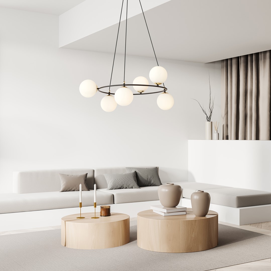 Azura Ø75 Taklampe Fra Emibig Lighting - Azura pendellampe er laget av svart stål og er komplettert med grafittkupler.
