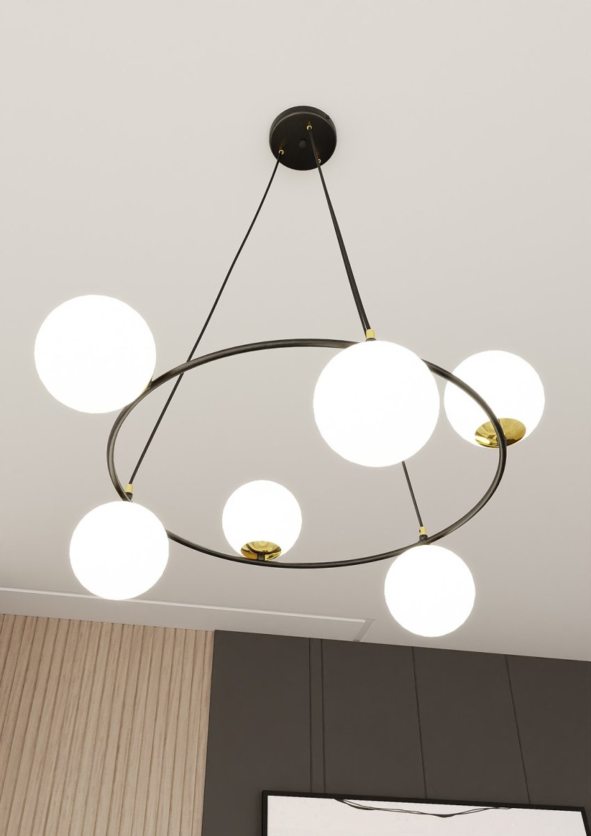 Azura Ø75 Taklampe Fra Emibig Lighting - Azura pendellampe er laget av svart stål og er komplettert med grafittkupler.