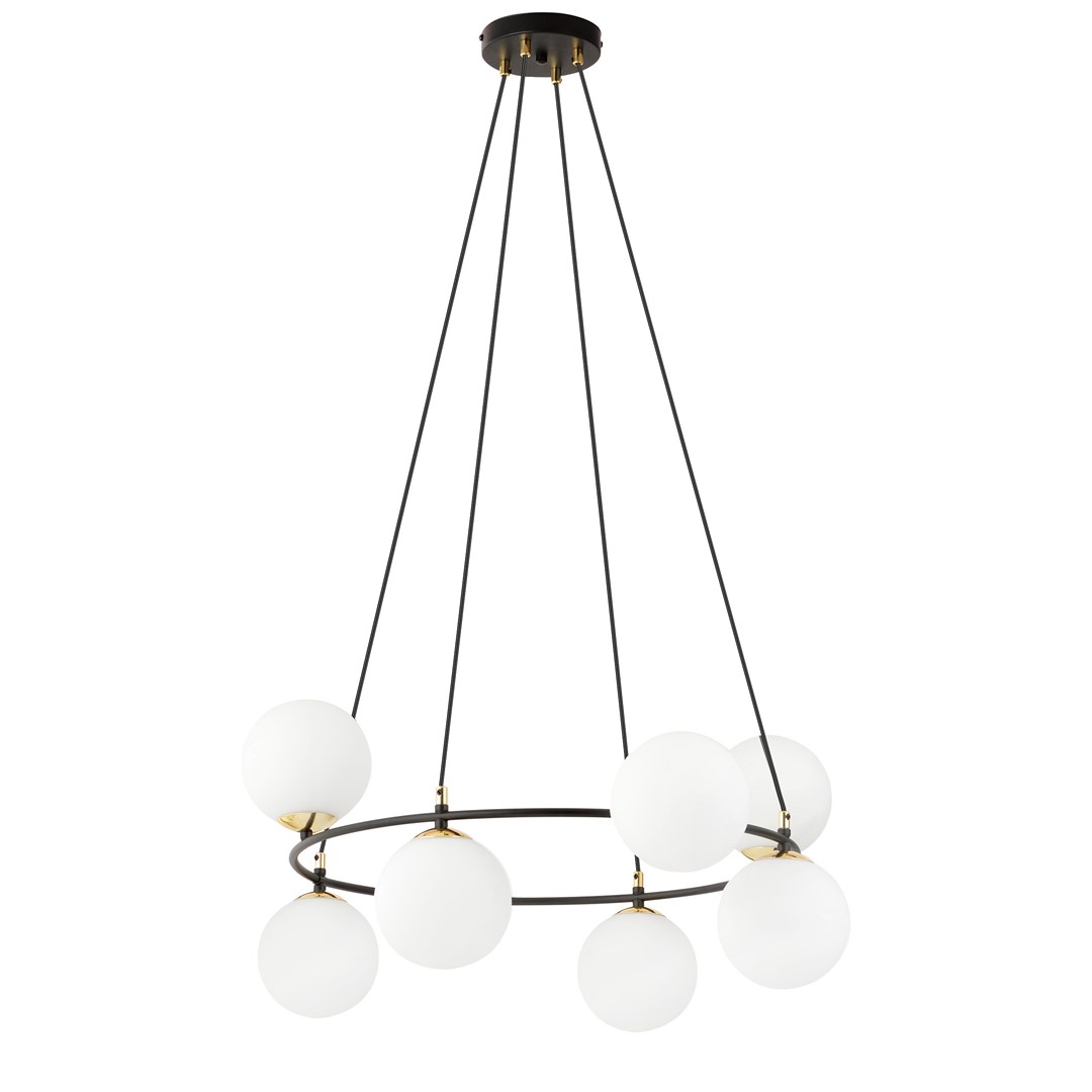 Azura Ø75 Hvit Fra Emibig Lighting - Laget av svart st&aring;l og supplert med opalglass, skaper den et harmonisk og stilig inntrykk.