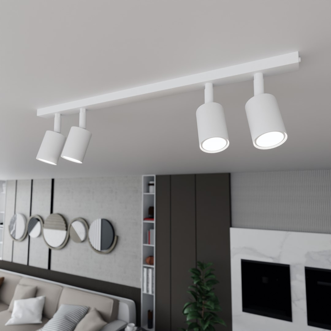 Flash 4 Hvit spotlight Fra Emibig Lighting - Taklampen Flash er et utmerket eksempel på; minimalistisk design.