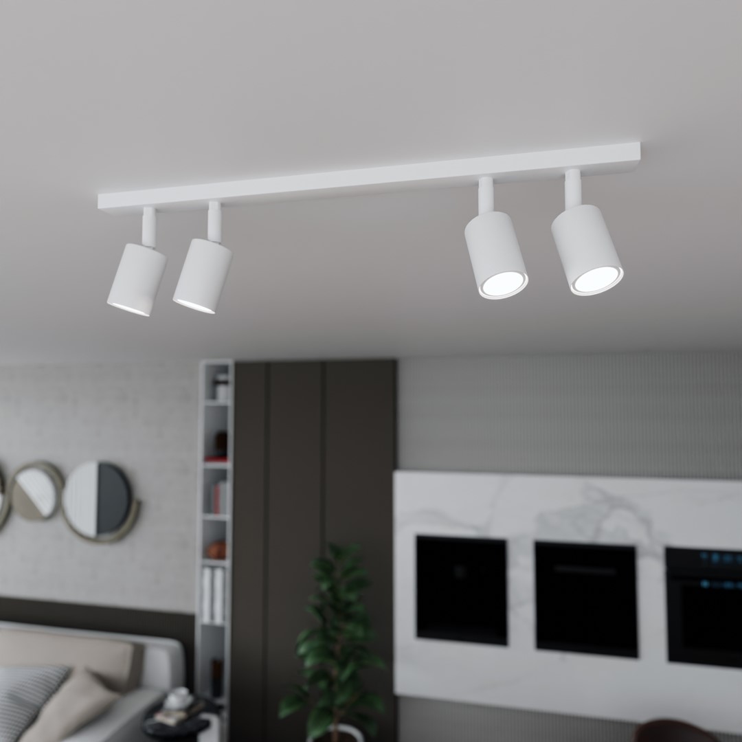 Flash 4 Hvit spotlight Fra Emibig Lighting - Taklampen Flash er et utmerket eksempel på; minimalistisk design.
