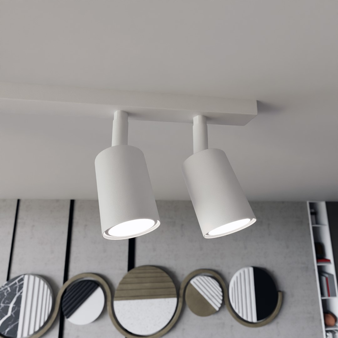 Flash 4 Hvit spotlight Fra Emibig Lighting - Taklampen Flash er et utmerket eksempel på; minimalistisk design.