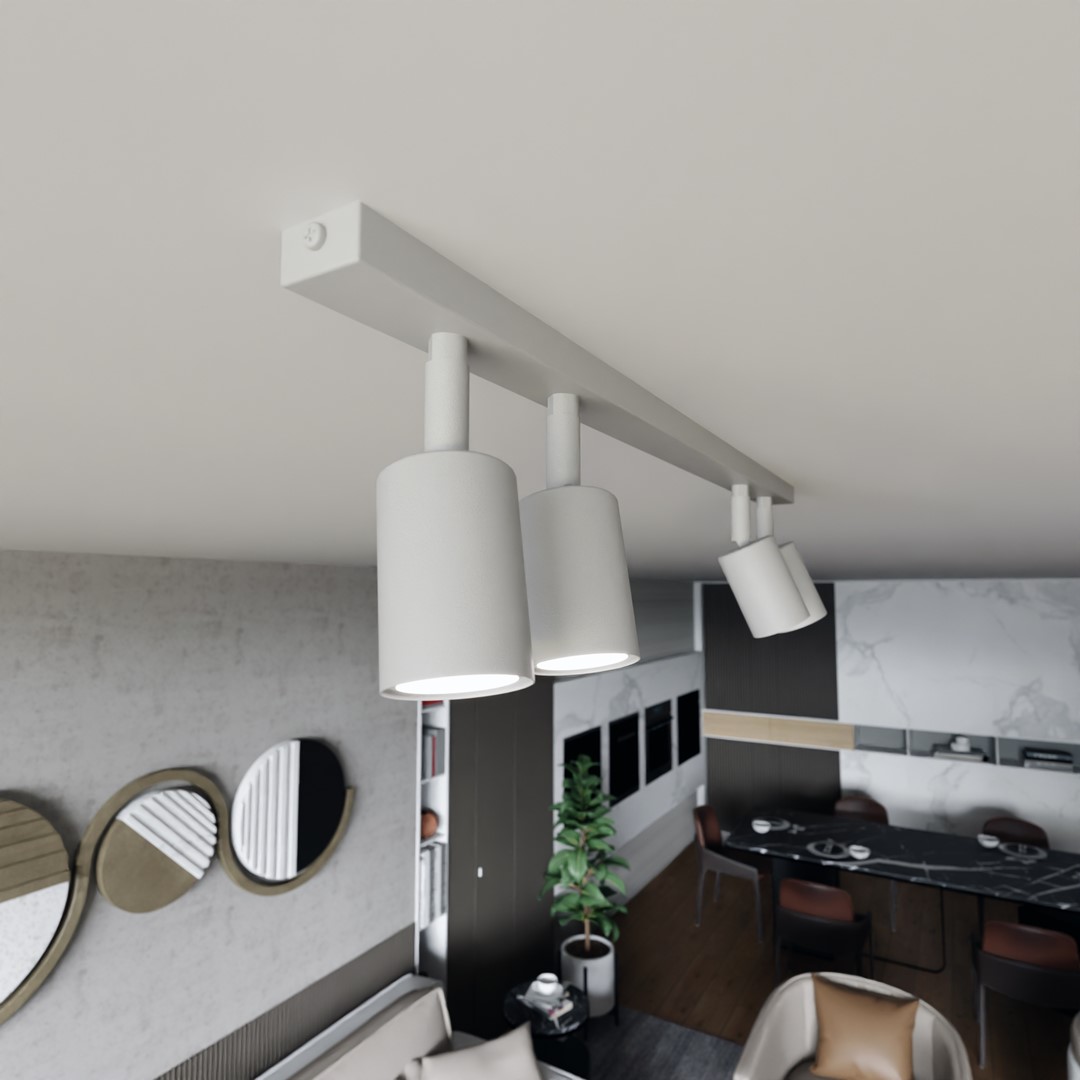 Flash 4 Hvit spotlight Fra Emibig Lighting - Taklampen Flash er et utmerket eksempel på; minimalistisk design.
