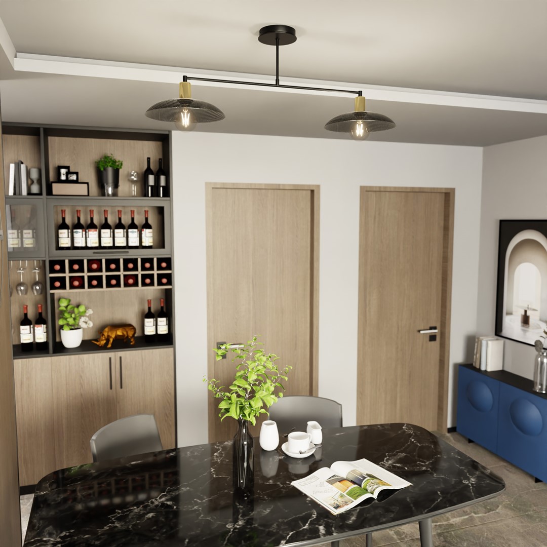 Spirit 100cm Svart plafond Fra Emibig Lighting - Perfekt for de som &oslash;nsker &aring; legge til en industriell estetikk til interi&oslash;rdesignen mens de skaper en moderne f&oslash;lelse i hvert rom.